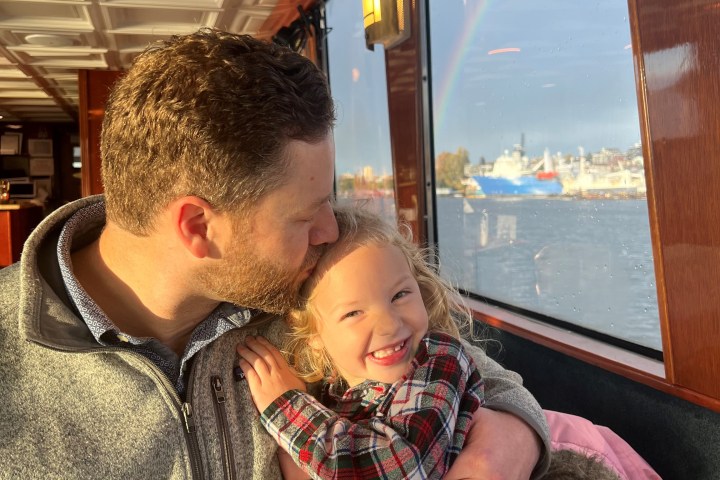 a man and a woman taking a selfie