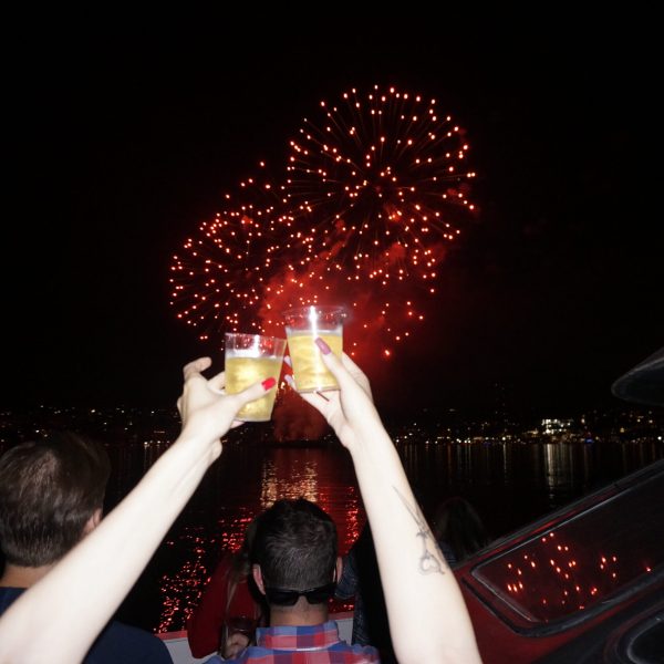 a person that is lit up at night