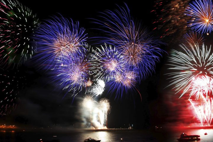 fireworks in the water
