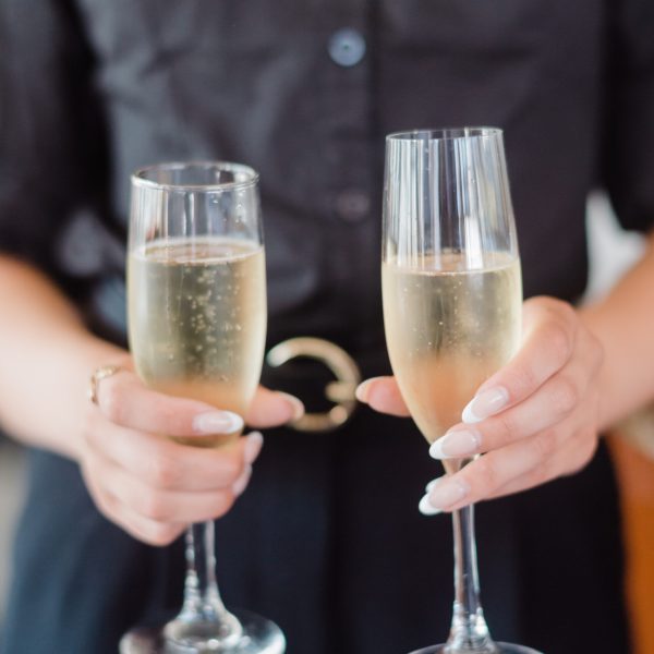 a person holding a glass of wine