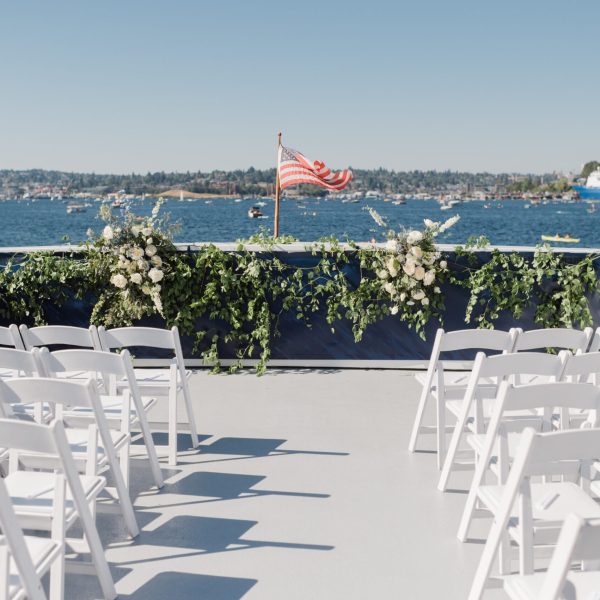 a large body of water with a city in the background