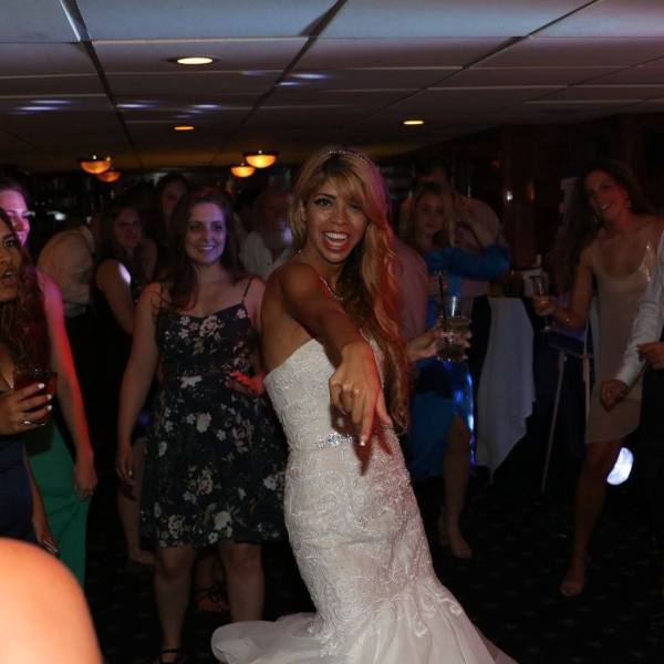 a person standing in front of a crowd of people