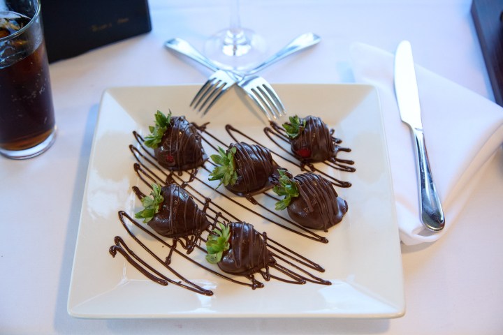a plate of food with a fork and knife