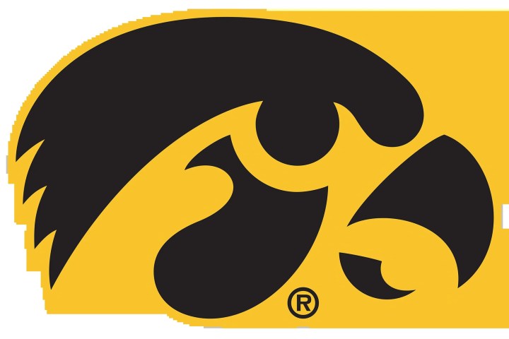 Black hawk head logo on yellow background.